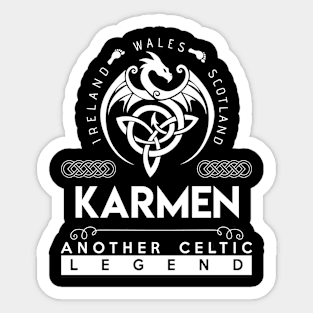 Karmen Name T Shirt - Another Celtic Legend Karmen Dragon Gift Item Sticker